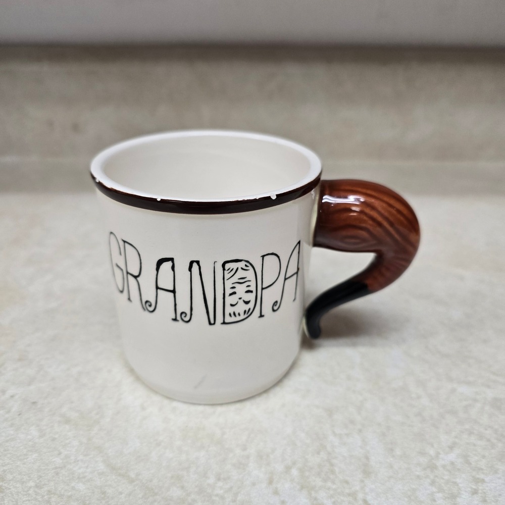 Vintage Lefton Grandpa Mug Pipe Handle Ceramic Coffee Cup Japan‎ 3759